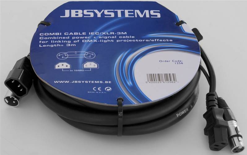 JB SYSTEMS COMBI CABLE IEC/XLR 3M CombiCâble DMX+ Alim IEC cable 3,0m
