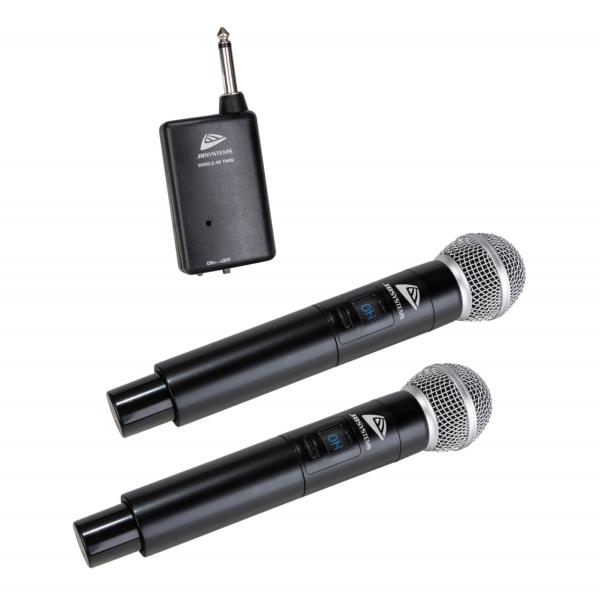 JB SYSTEMS WMIC-2.4G TWIN Double micro main sans fil avec récepteur sur prise jack - 2.4GHz - à piles AA (non fournies)