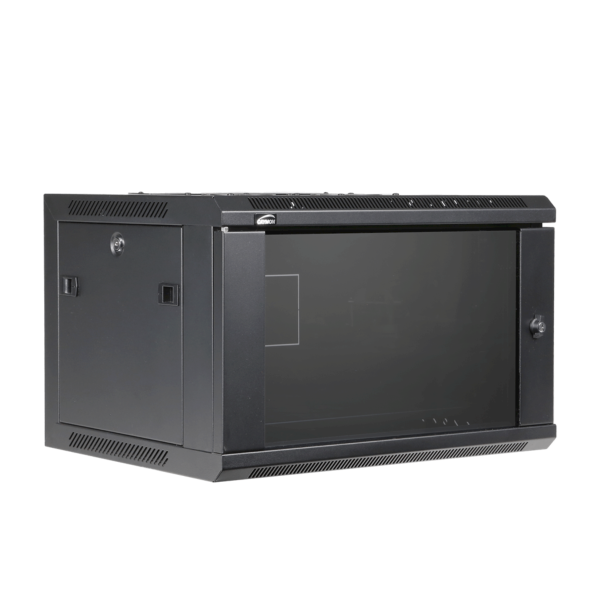 CAYMON WPR406 Rack mural 19" 6U porte avant vitrée (Noir)