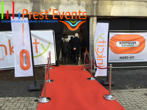 Pose de la premi�re pierre / Inauguration Chantier Lille Prest'Events prestataire technique son et lumi�re