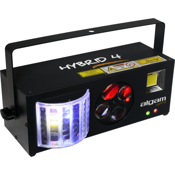 ALGAM LIGHTING HYBRID 4 jeux de lumière Combo 4-en-1 derby, stroboscope, gobo, lasers