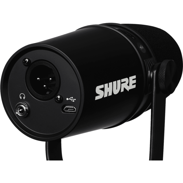 SHURE MV7-K  Micro dynamique de podcast hybride USB/XLR de qualité professionnelle (vendu sans accessoires; ni pied)