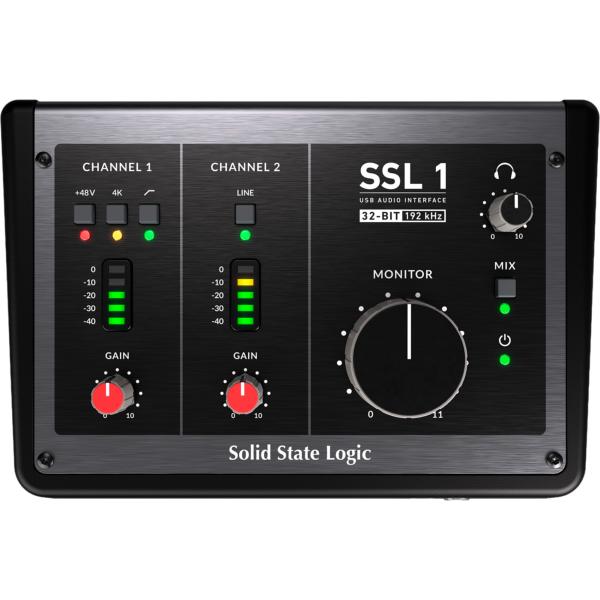 SOLID STATE LOGIC SSL 1 Interface Audio USB-C 2 entrées (1 mic, 1line/inst), 2 sorties (carte son)