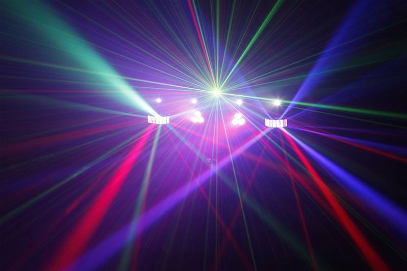 Projecteur Lumière DJ 6-en-1 Avec Trépied - Effets Boule Rotative, Laser, UV, LED - Télécommande - Pour Fêtes, Soirées à La Maison