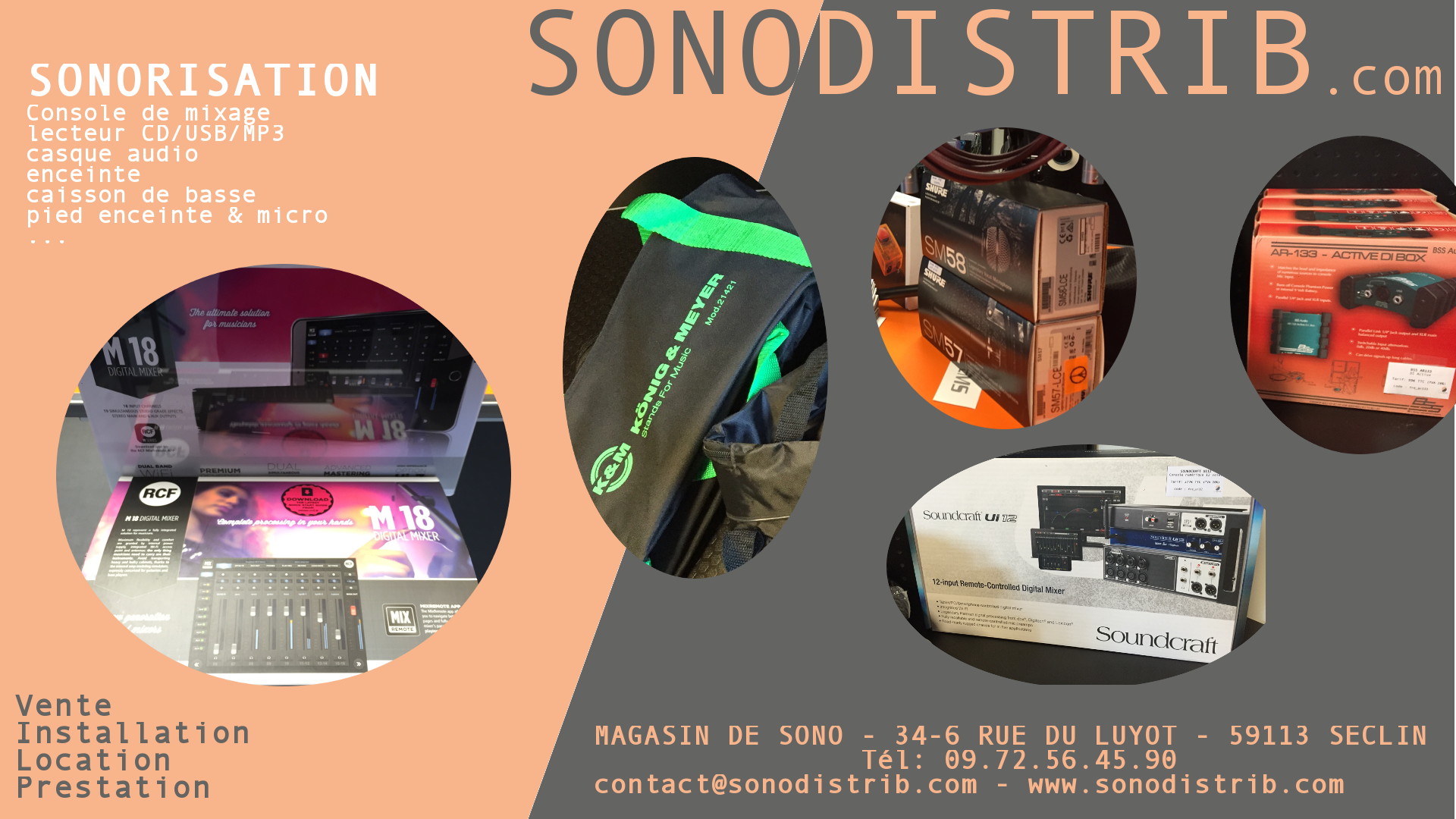 vente de matériel de sonorisation magasin showroom lille seclin sonodistrib