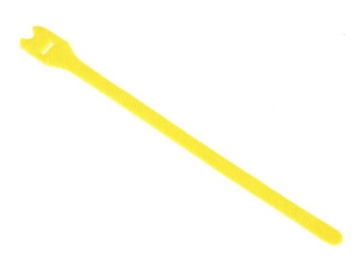 Attache velcro pour câble 25mm x 300mm - coloris jaune