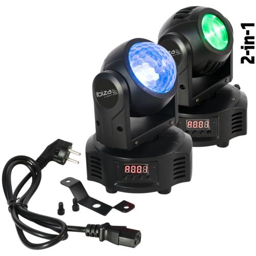 IBIZA LIGHT MH-ASTRO-BEAM double lyre (double face) DMX 2 x 10W RGBW ASTRO & BEAM