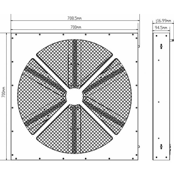 BRITEQ BT-LEDROTOR ventilateur décoratif 70x70cm LED 6 pâles de 5 sections RGB + UV
